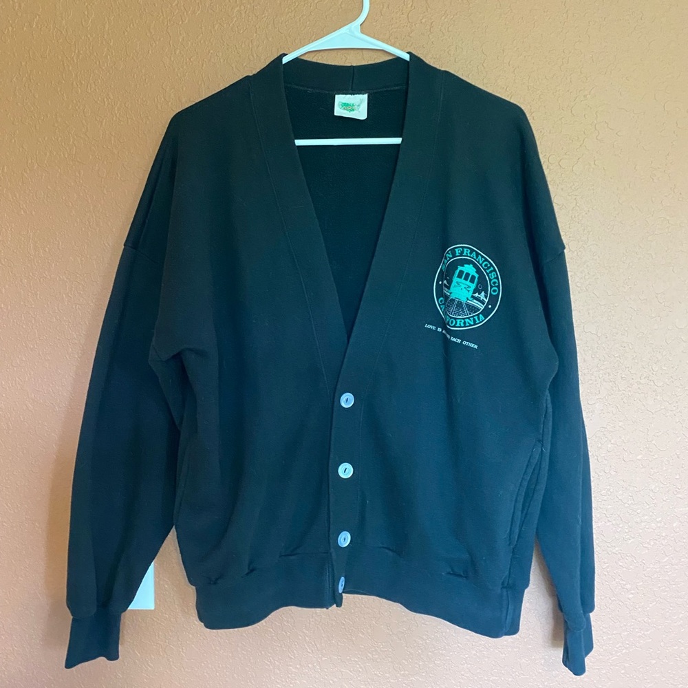 Retro Sweatshirt with Buttons San Francisco